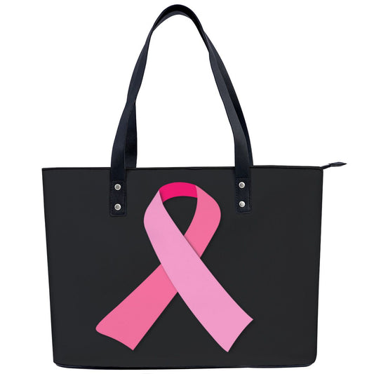 Pink Ribbon for Breast Cancer Awareness Black Shoulder Bag NO. QEKEBD