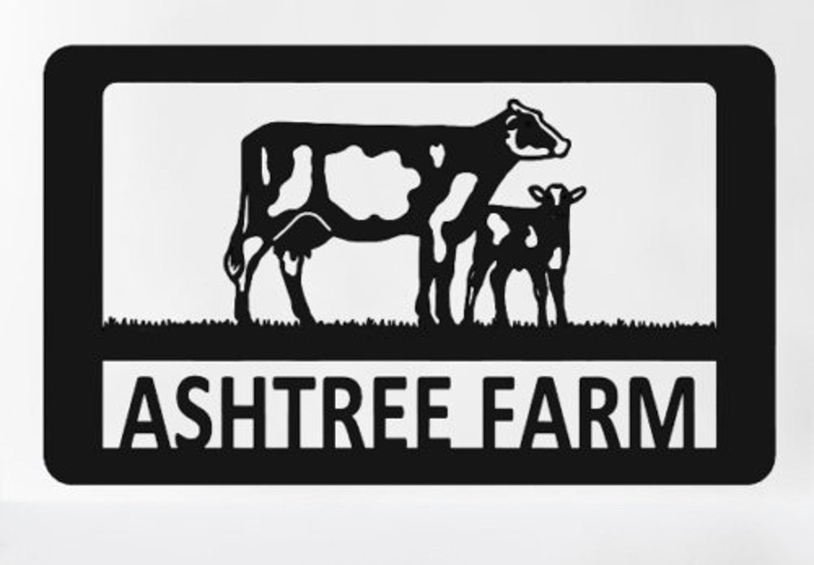 Dairy Cow and Calf Farm Sign Name Address Personalised Gift