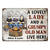 Backyard Family Couple A Lovely Lady And A Grumpy Old Man Live Here - Couple Gift - Personalized Custom Classic Metal Signs