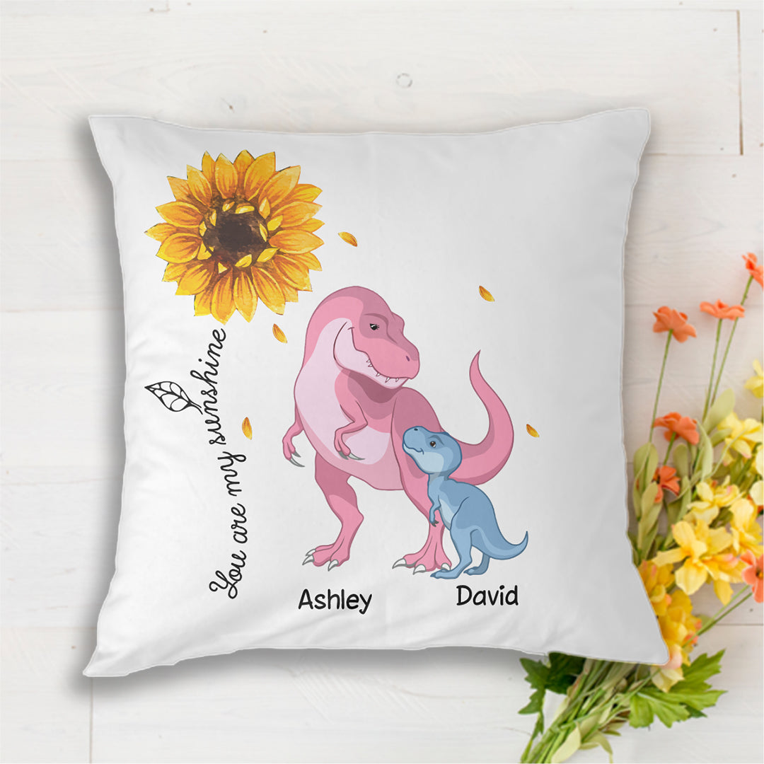 Dinosaurs You Are My Sunshine Personalized Pillow