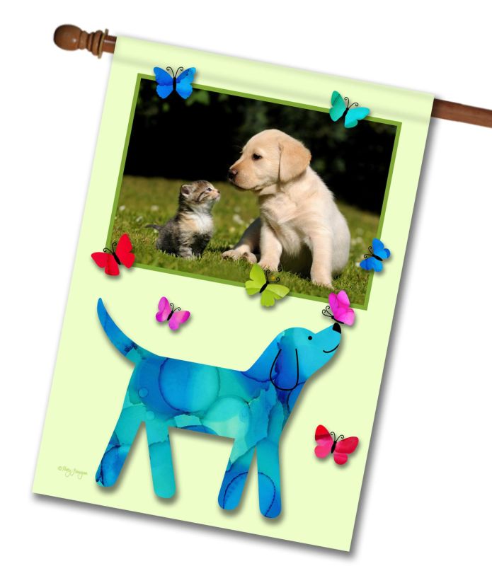 Dog Flutter – Personalized Photo & Name – Garden Flag & House Flag