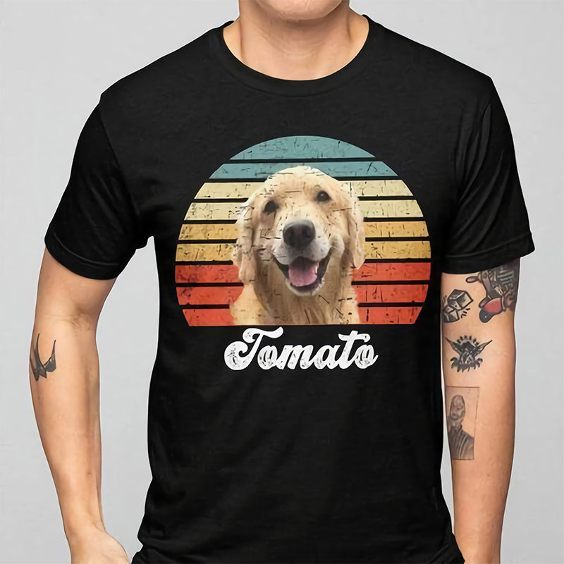 Dog Cat Vintage Retro Photo Shirt, Custom Photo Shirt