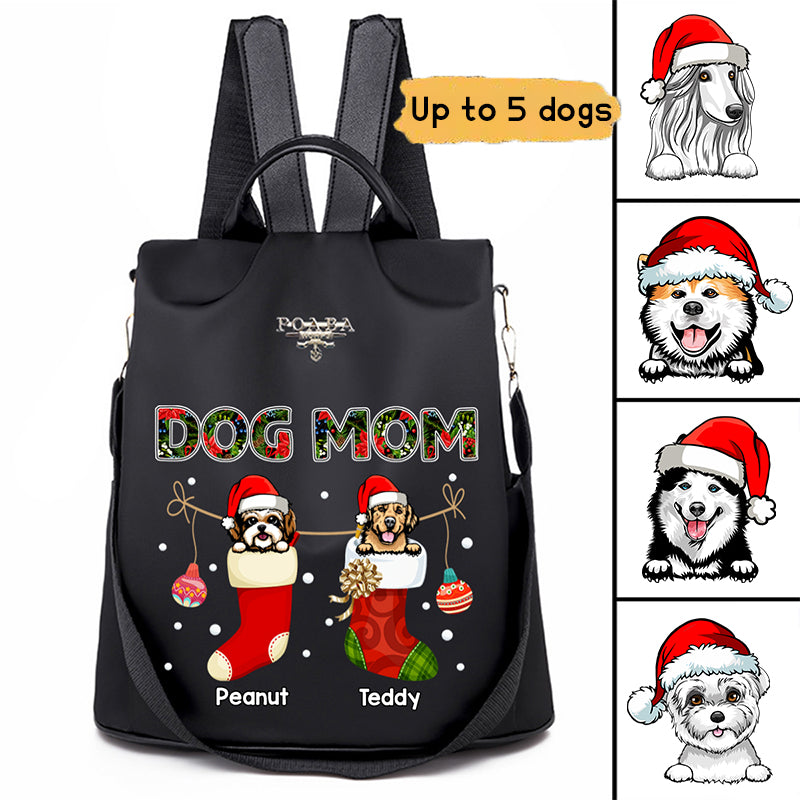 Dog Mom Christmas Personalized Backpack