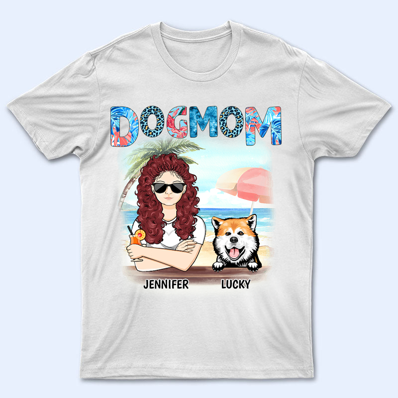 Dog Mom Summer Patterned Personalized Custom T Shirt