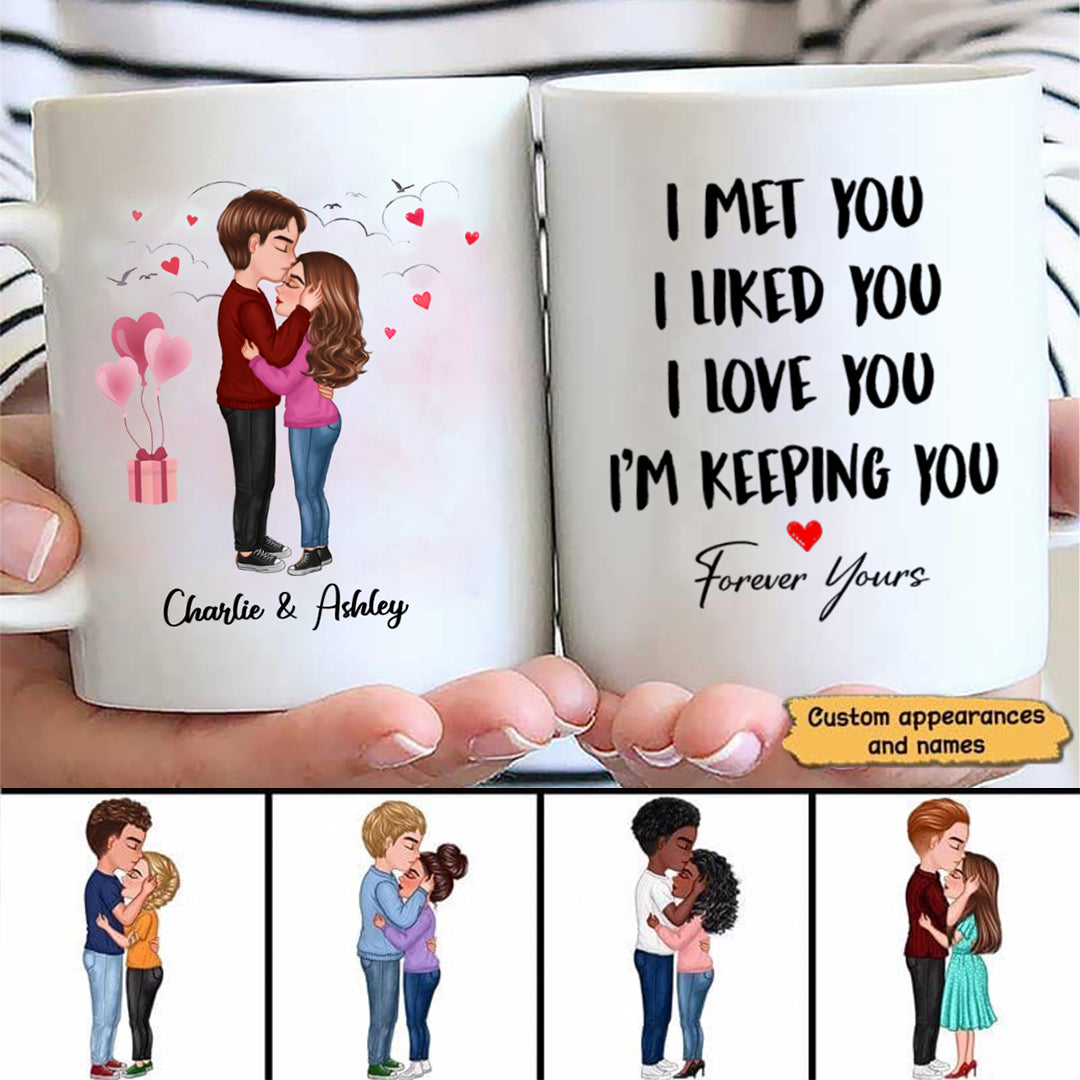 Doll Couple Kissing Valentine‘s Day Gift For Him For Her Personalized Mug