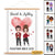 Doll Couple Together Since Anniversary Gift Personalized Wall Scroll Painting  With Wooden Poster Hanger