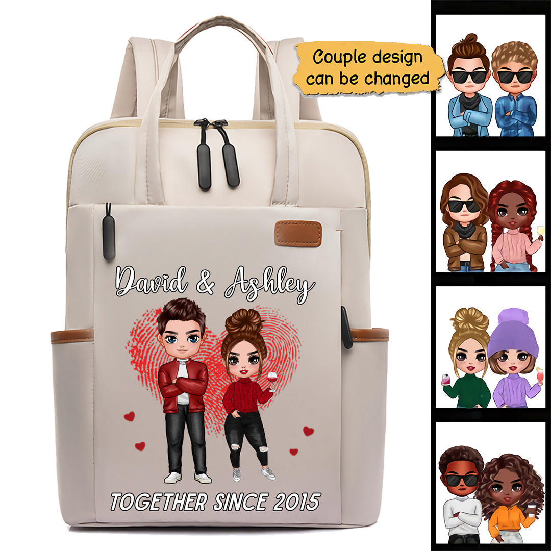 Doll Couple Together Since Valentine's Day Gift Personalized Backpack