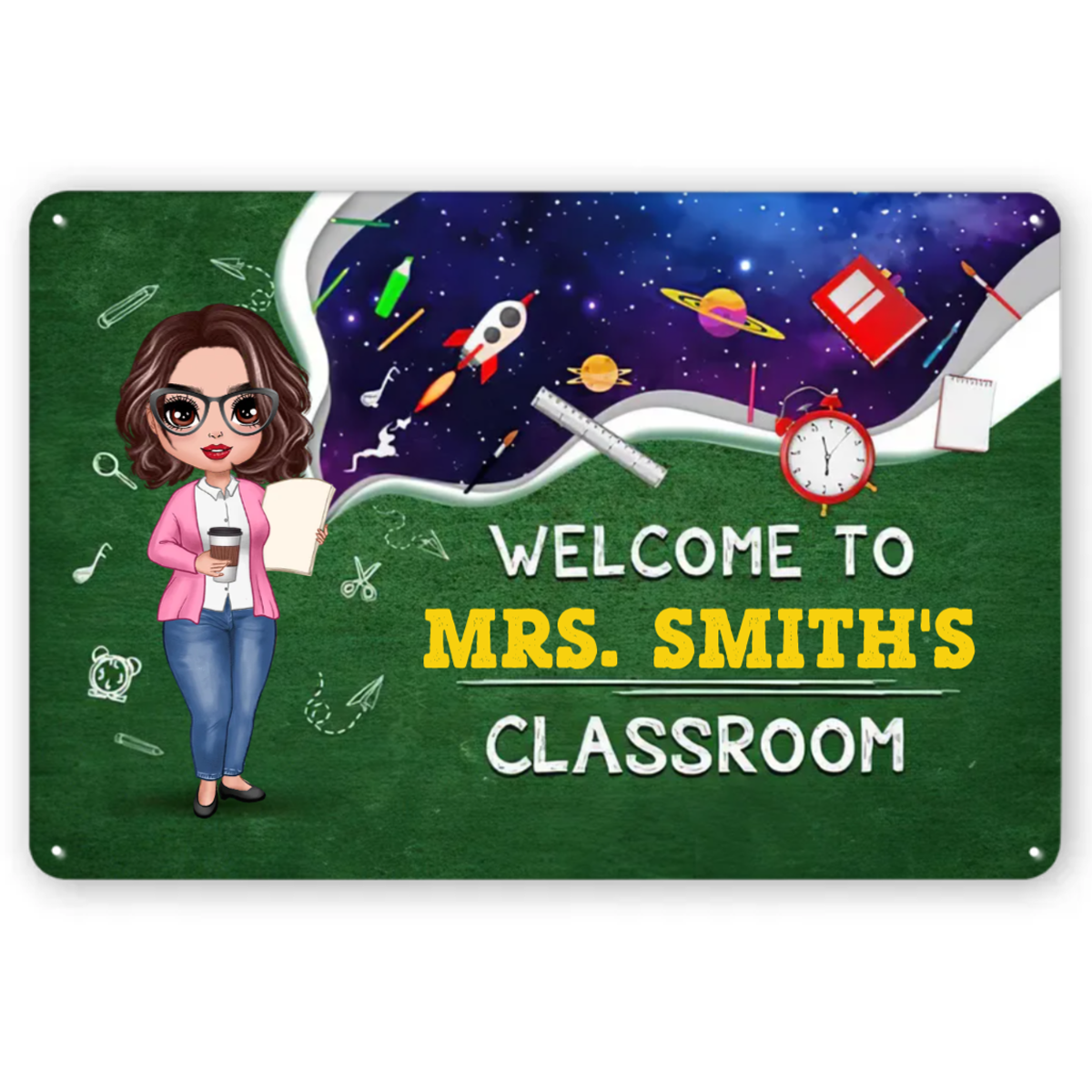 Doll Teacher Galaxy Things Personalized Metal Signs