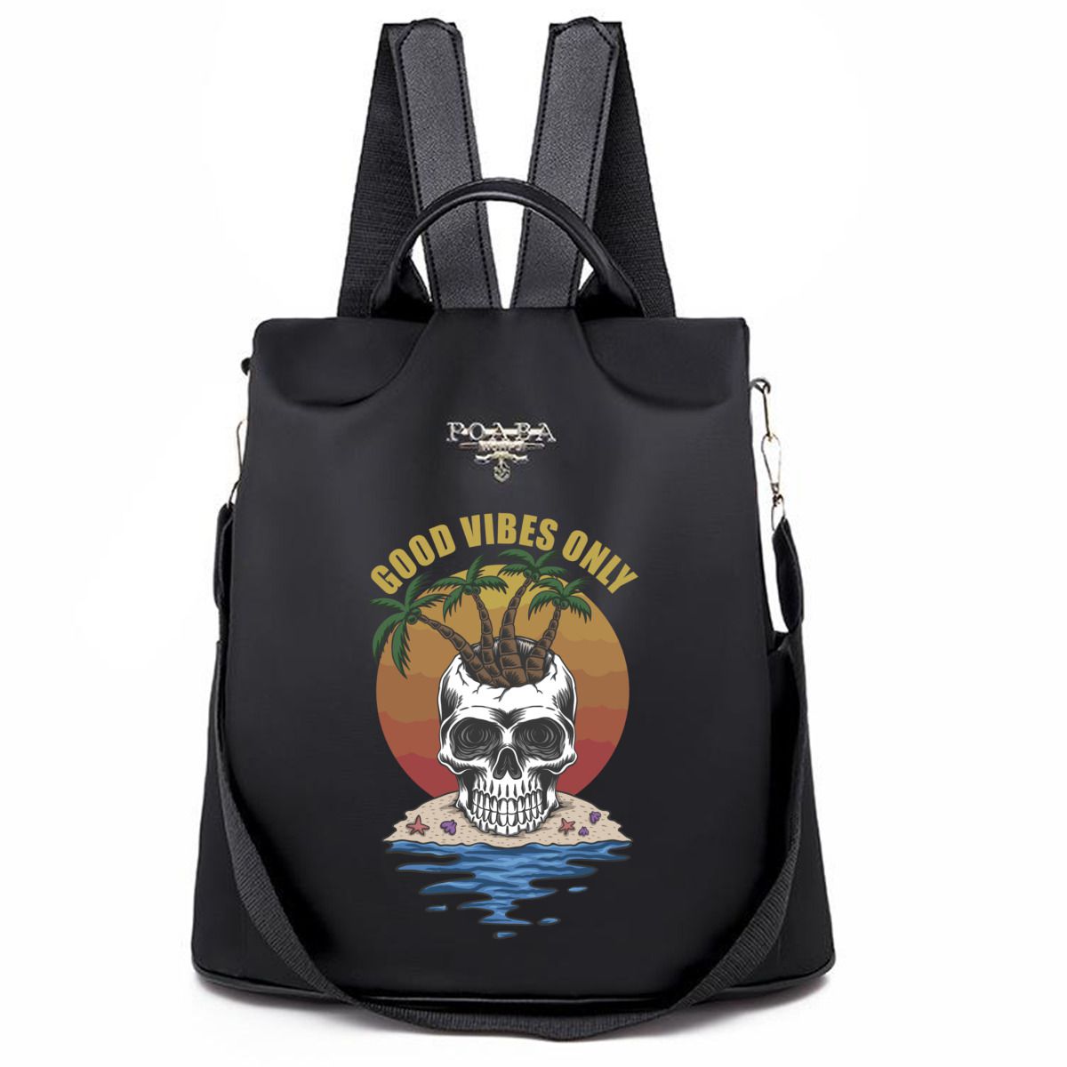Skull beach Good vibes only  Backpack No.EGMFPX