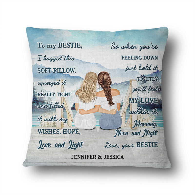 I Hugged This Soft Pillow Lake - Gift For Sisters - Personalized Custom Pillow