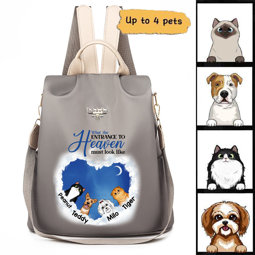 Entrance To Heaven Dogs Cats Personalized Backpack