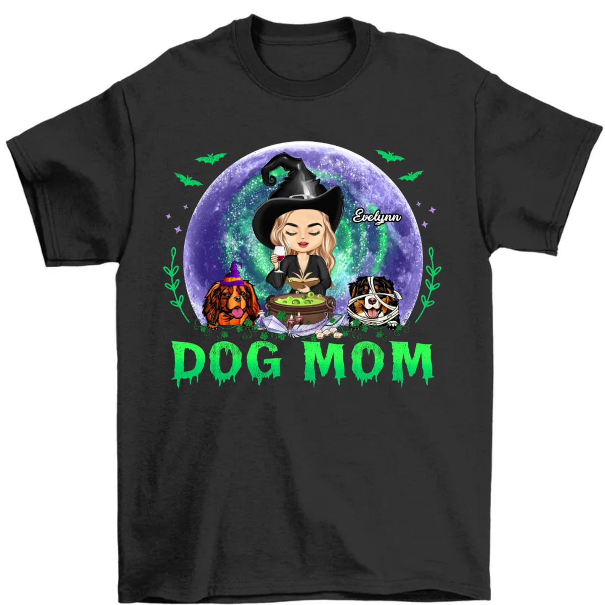 Dog Mom Witchy - Witch Gifts - Personalized Custom T Shirt