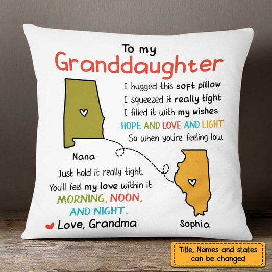 Long Distance Drawing Hug This Personalized Custom Pillow