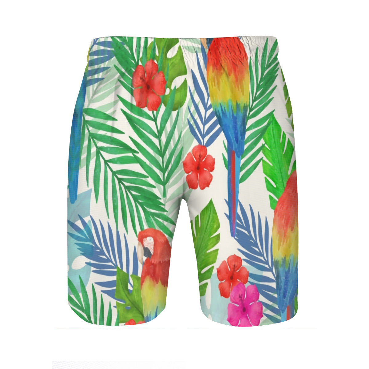 Tropical Leaves Parrot Men's Swim Trunks No.FHD5PQ