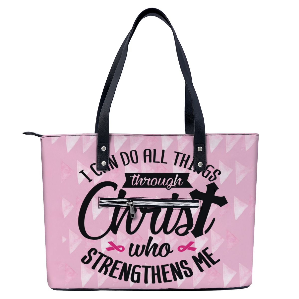 I can do all things through Christ Breast Cancer Shoulder Bag No.F9EK8K