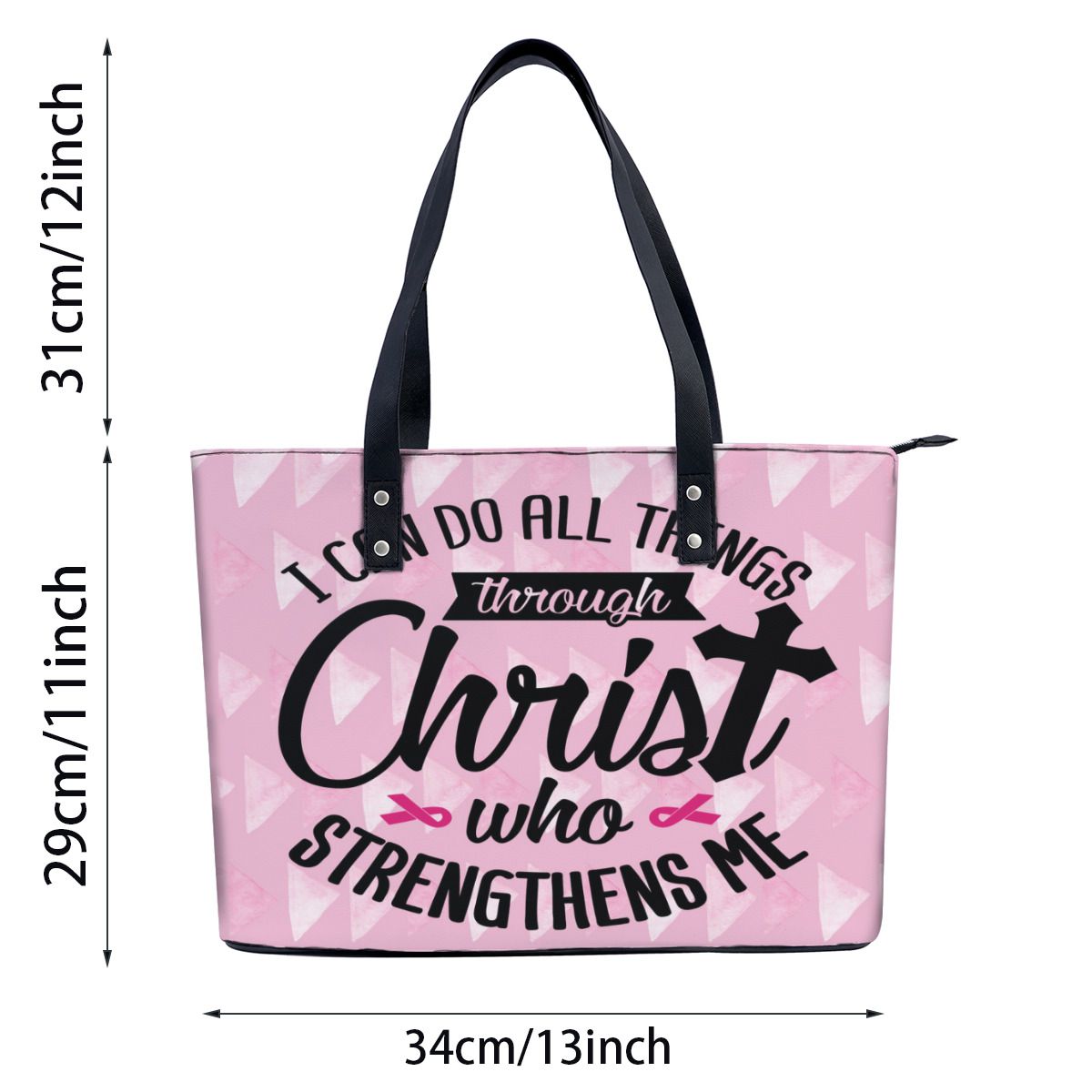 I can do all things through Christ Breast Cancer Shoulder Bag No.F9EK8K