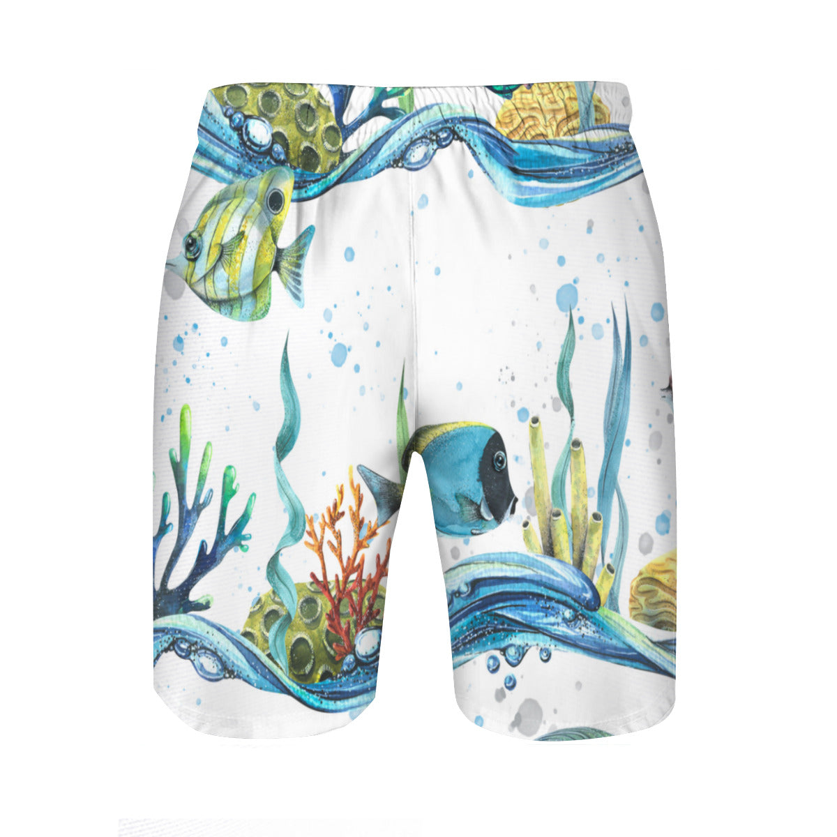 Tropical Fish  With Waves Men's Swim Trunks No.FUREVX