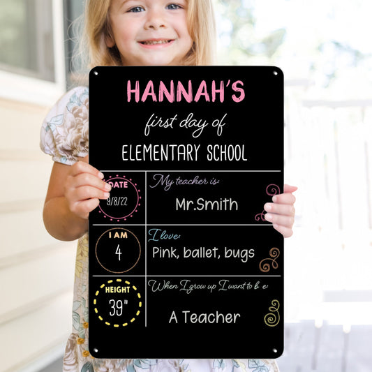 First Day of School Sign, Back to School-Personalized Metal Signs