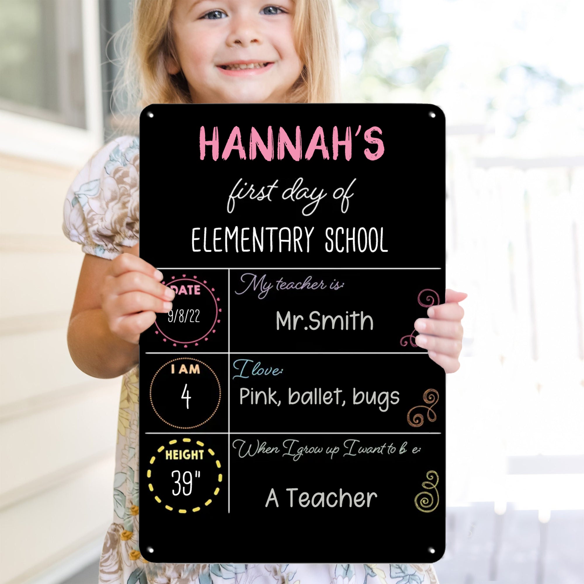 First Day of School Sign, Back to School-Personalized Metal Signs
