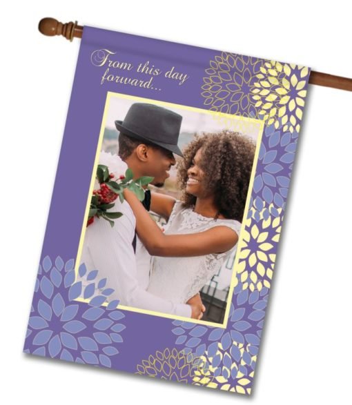 Floral Wedding – Personalized Photo Garden & House Flag