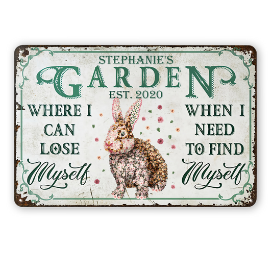 Floral Art Where I Can Lose Myself Gardening - Outdoor Decor - Personalized Custom Classic Metal Signs