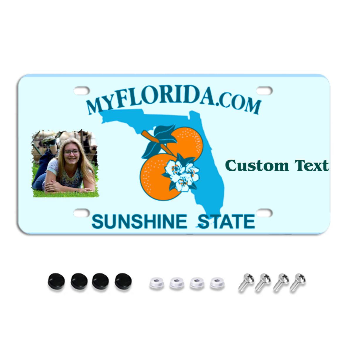 Florida Custom License Plates, Personalized Photo & Text & Background