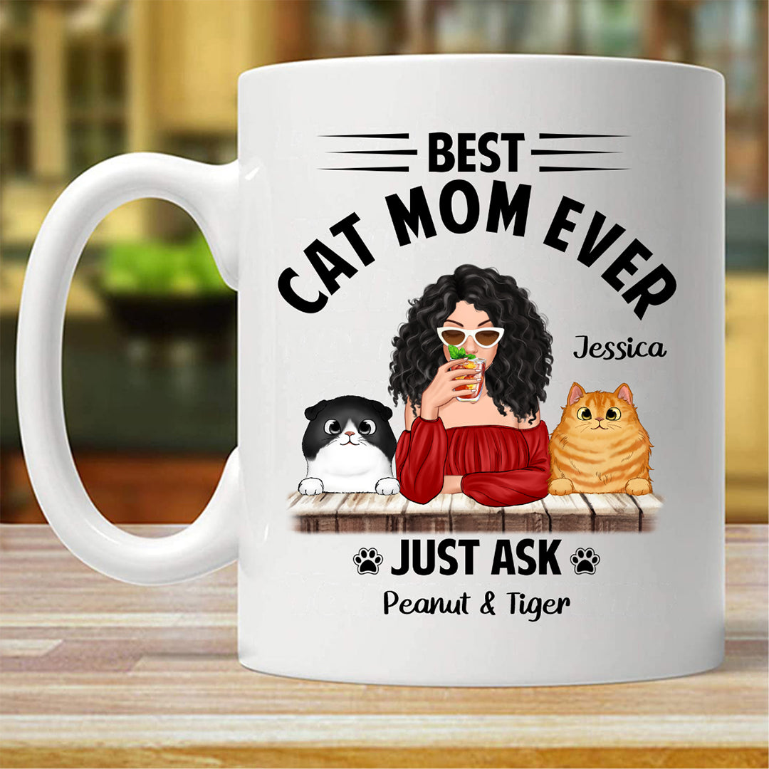 Fluffy Cat Best Cat Mom Personalized Mug (Double-sided Printing)