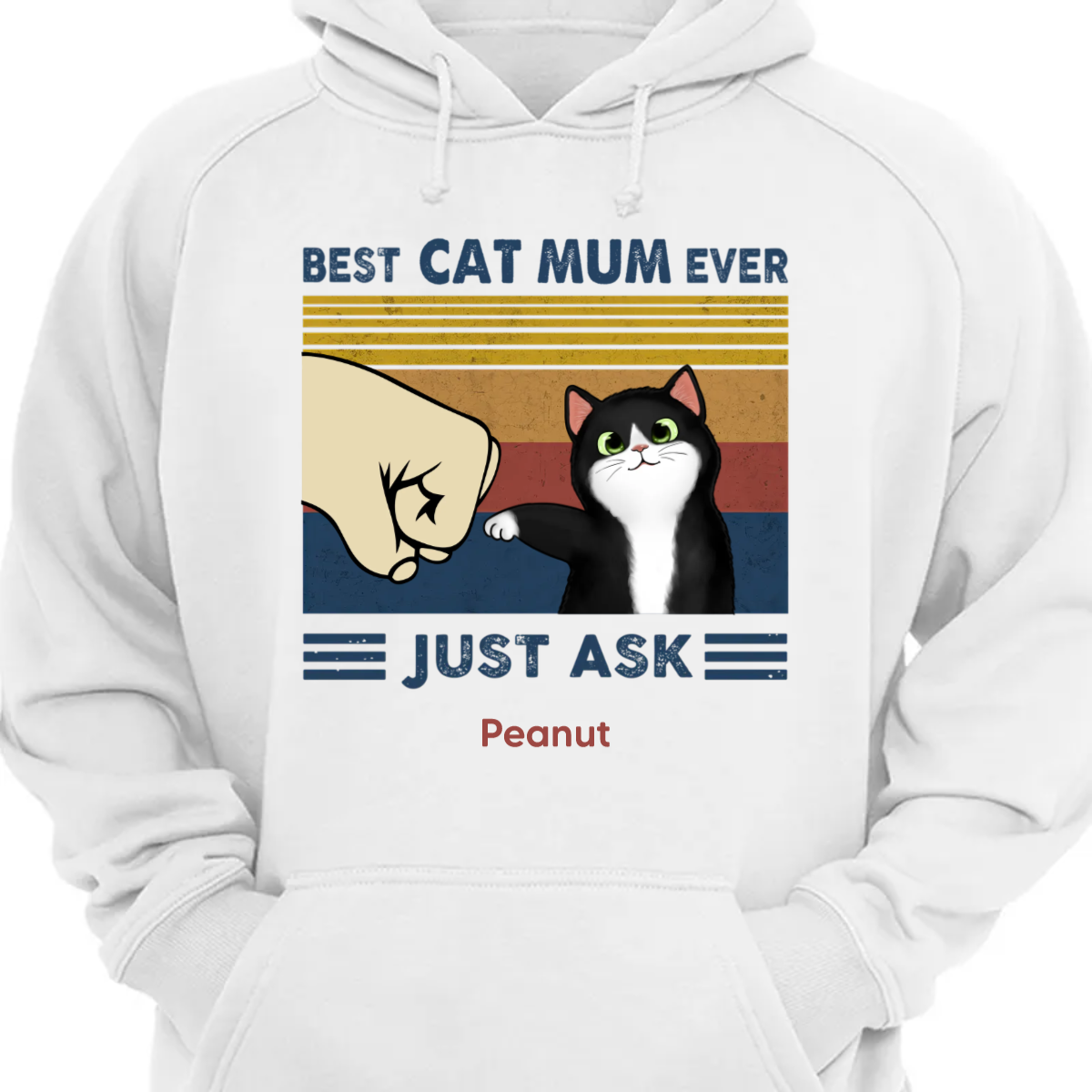 Best Cat Mum/Dad Fluffy Cat Personalized Custom Hoodie Sweatshirt