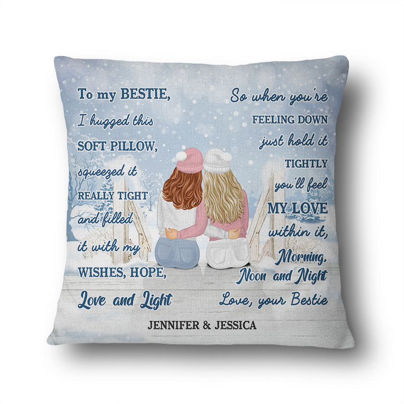 Christmas I Hugged This Soft Pillow - Gift For Sisters - Personalized Custom Pillow