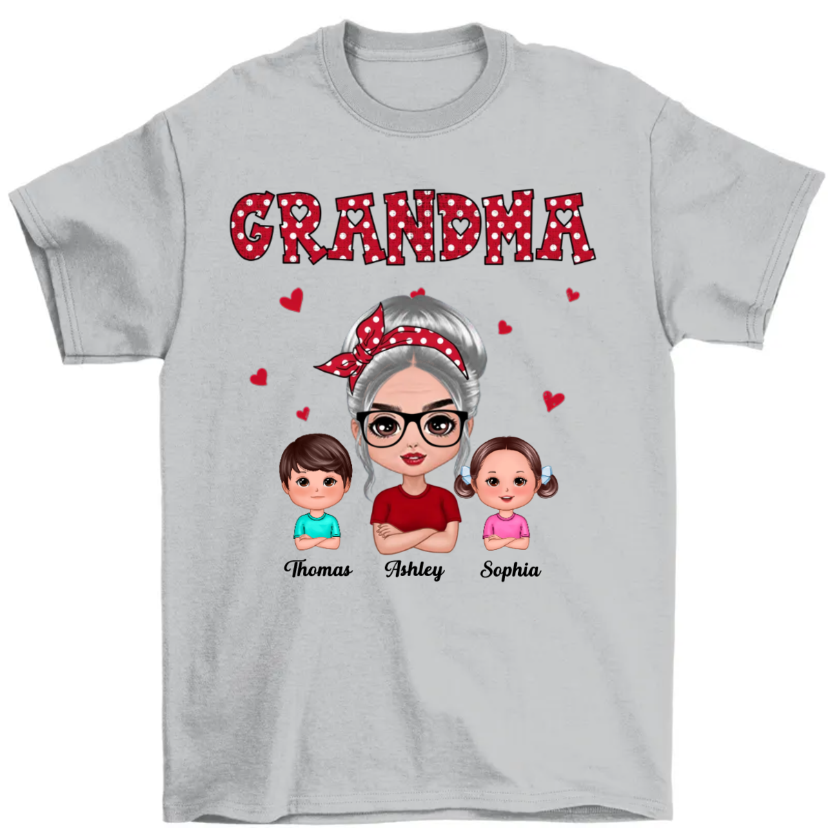 Personalized Shirt - Gift For Grandma - Christmas Pattern Grandma And  Grandkids - Christmas Gifts, Christmas Gift For Grandma (