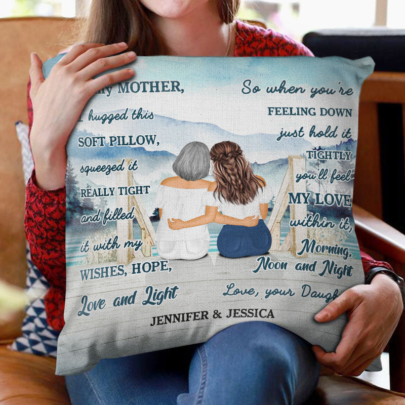 I Hugged This Soft Pillow Lake - Gift For Sisters - Personalized Custom Pillow