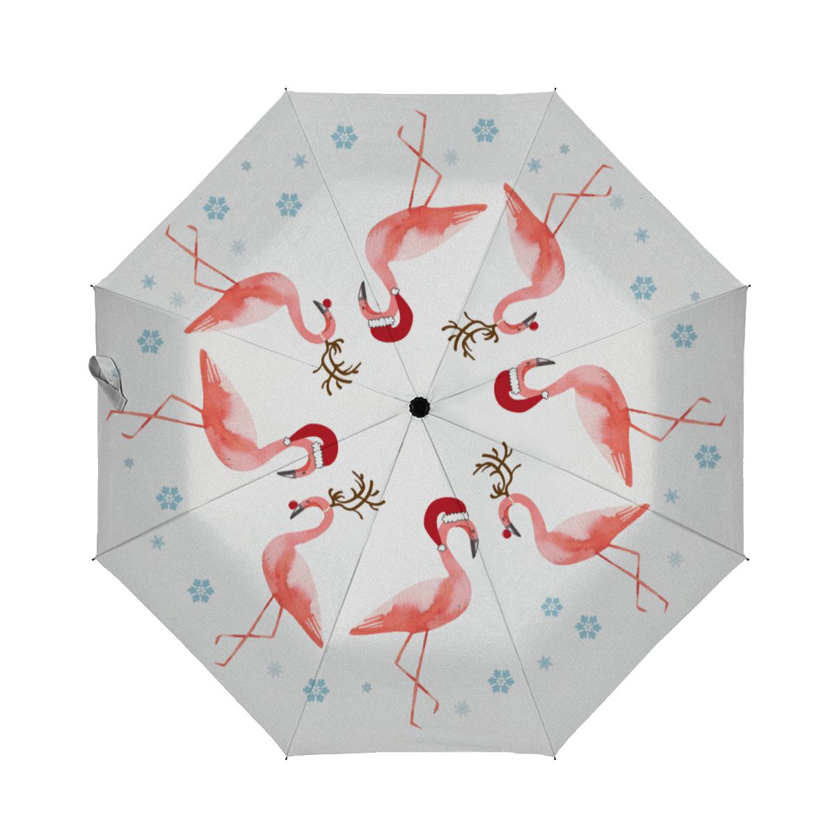 Funny Christmas Flamingo Santa Reindeer Costumes Brushed Polyester Umbrella No.HNGQIN