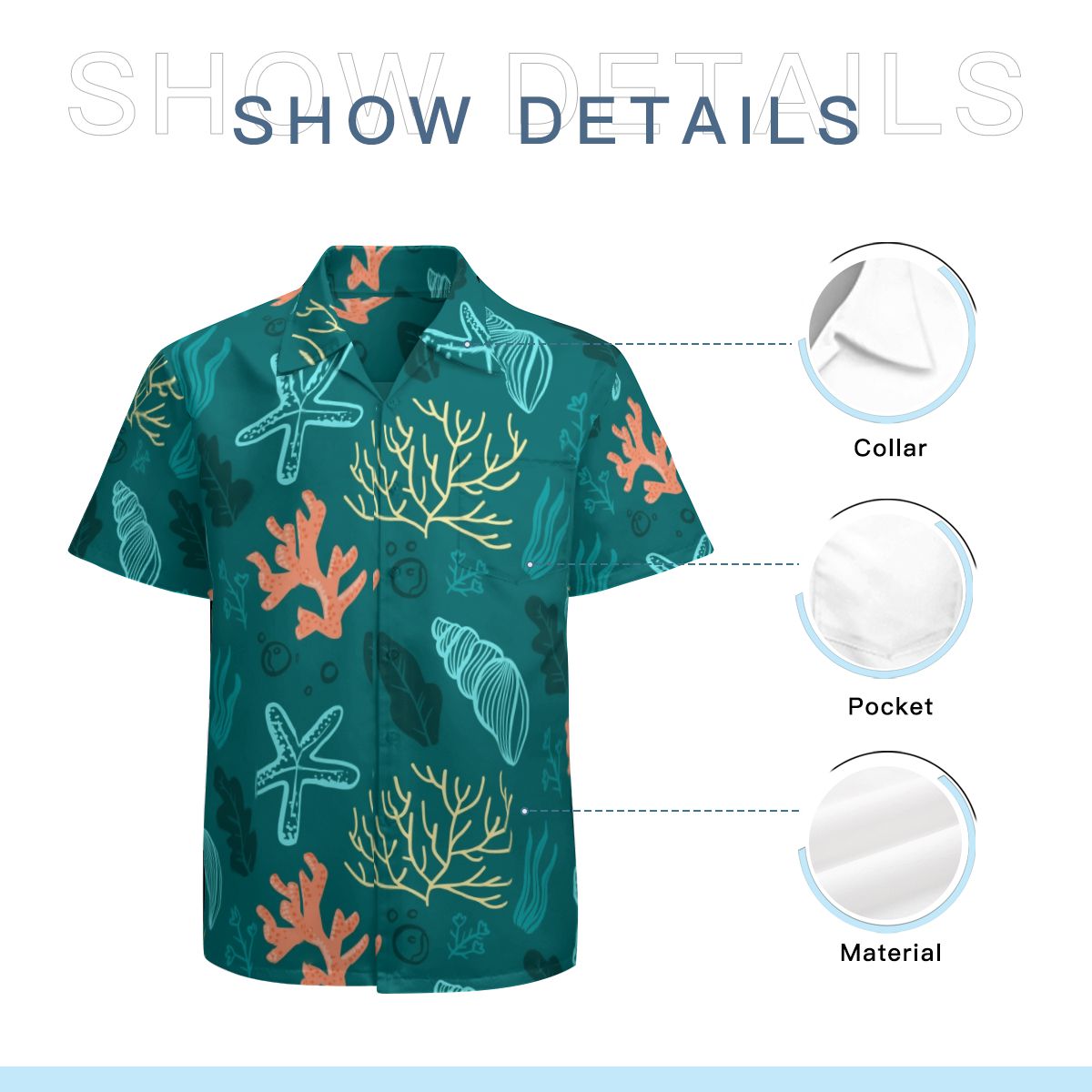 Starfish Hawaiian Shirts No.HR6IU3