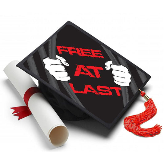 Free At Last Grad Cap Tassel Topper