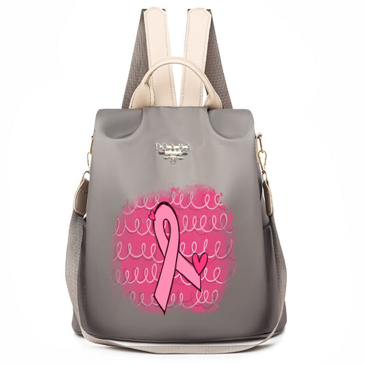 Ribbon Pink Background Backpack No.IDQBCT