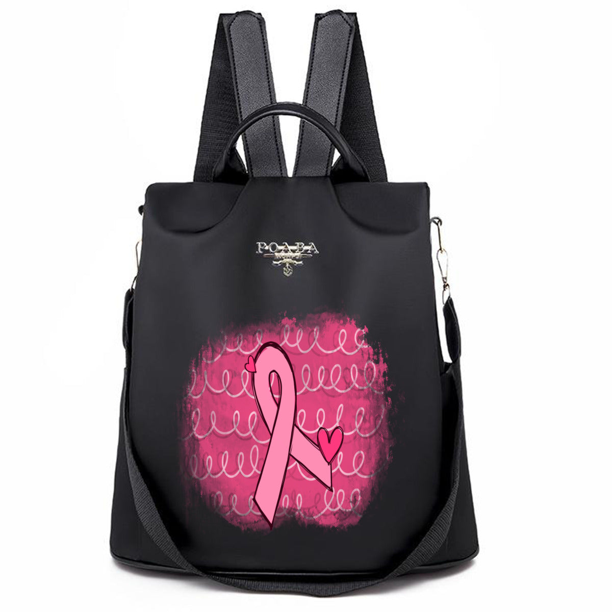 Ribbon Pink Background Backpack No.IDQBCT