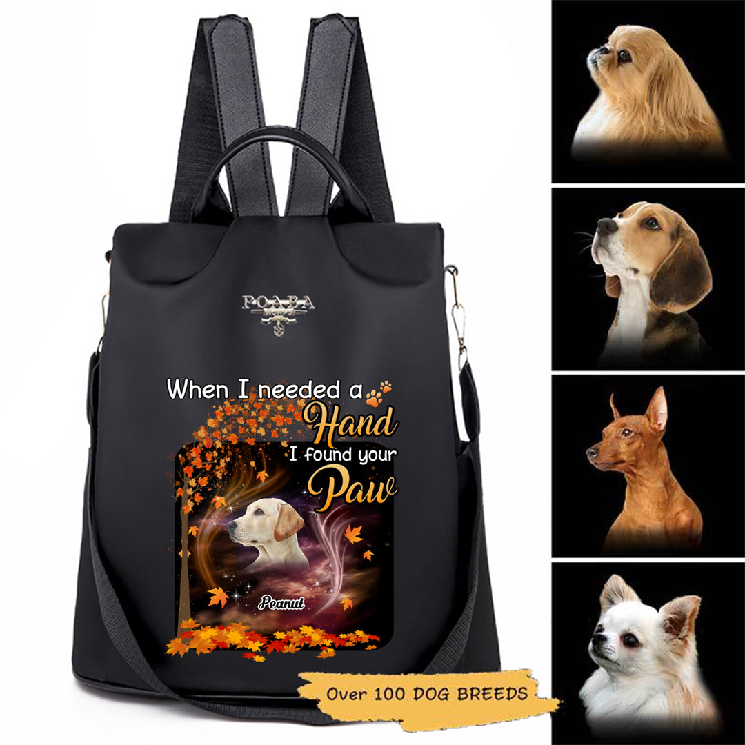 I Found Your Paw Dog Personalized Dog Memorial Backpack