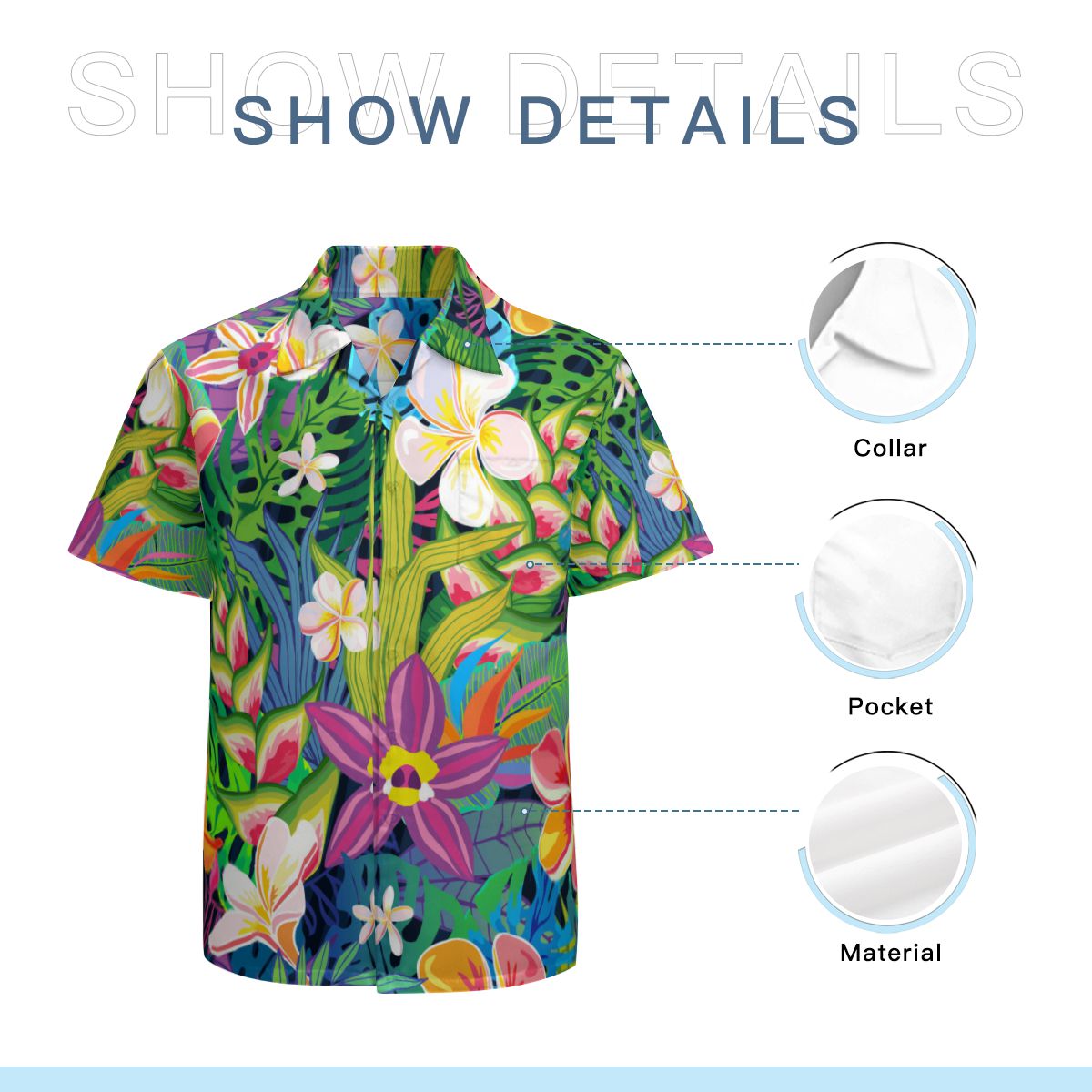 Tropical Leaves 004 Hawaiian Shirts No.IJ3J8Z