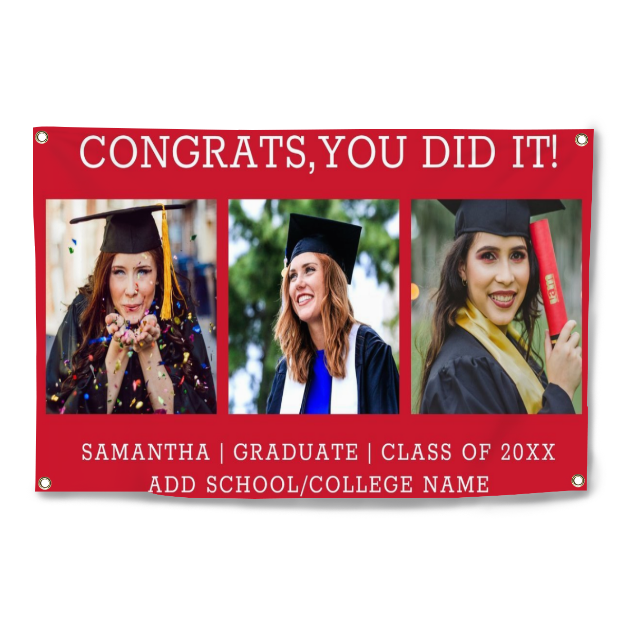 2022 Personalized Name/Photo, Concise Graduation Photo Banner