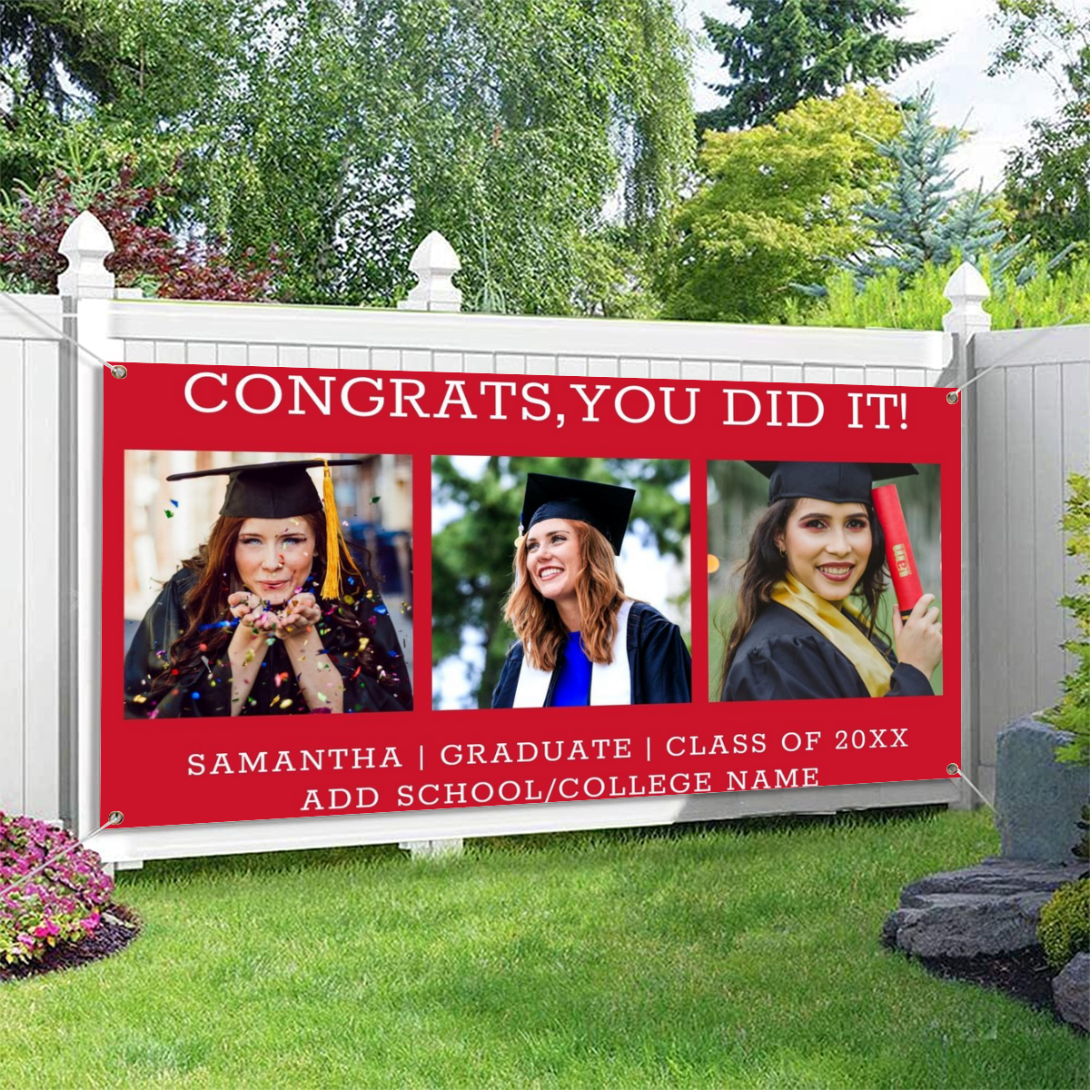 2022 Personalized Name/Photo, Concise Graduation Photo Banner