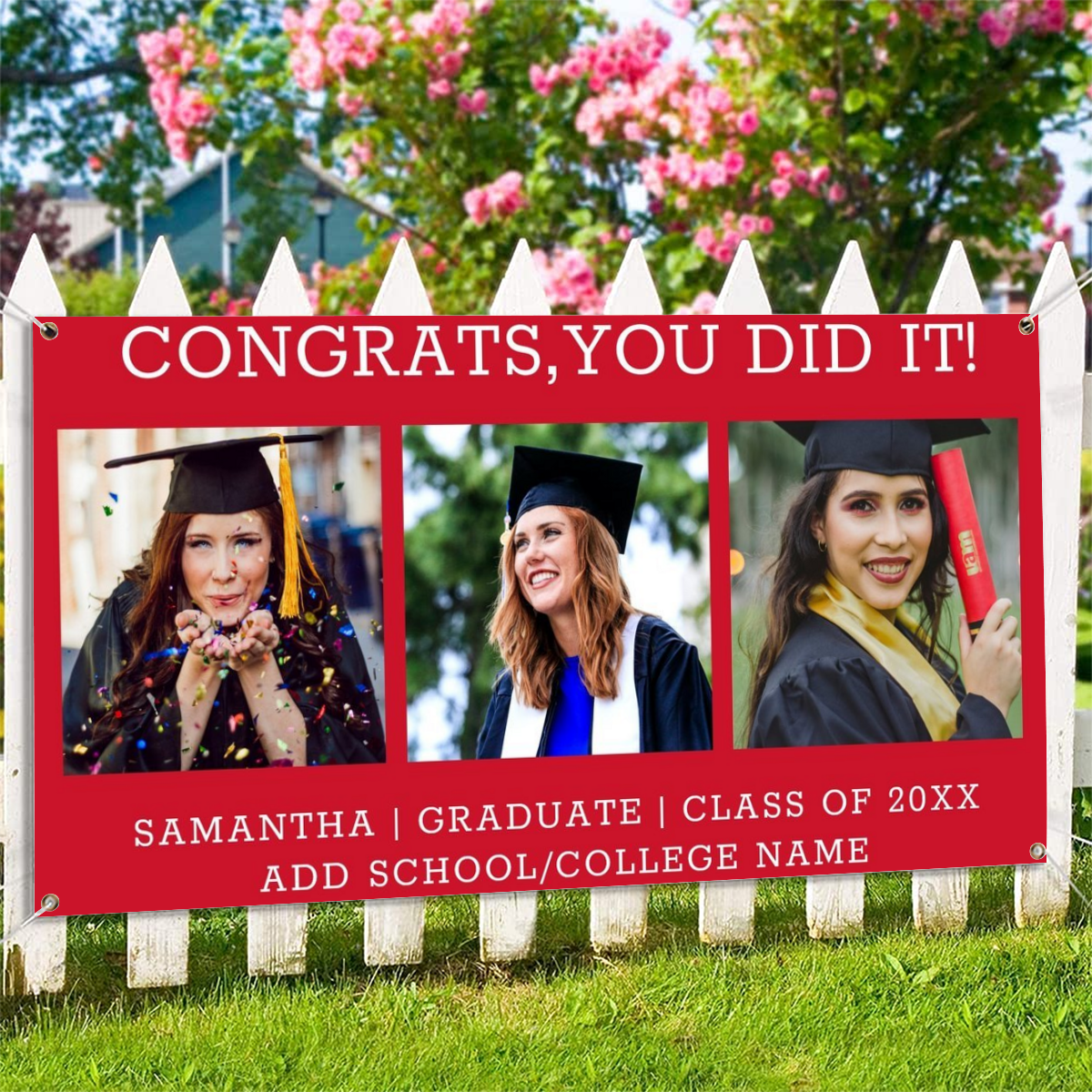 2022 Personalized Name/Photo, Concise Graduation Photo Banner