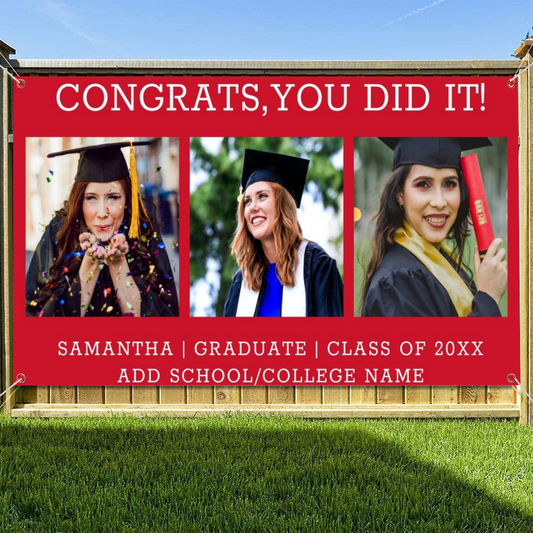 2022 Personalized Name/Photo, Concise Graduation Photo Banner