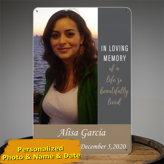 In Loving Memory Personalized Beautiful Life Photo Tin Signs