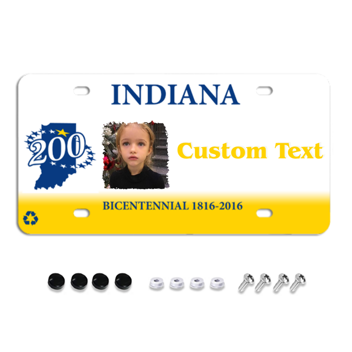 Indiana Custom License Plates, Personalized Photo & Text & Background
