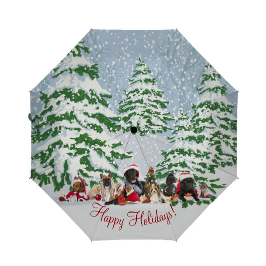 Holiday Pets Snow And Trees Brushed Polyester Umbrella No.J9E8RV