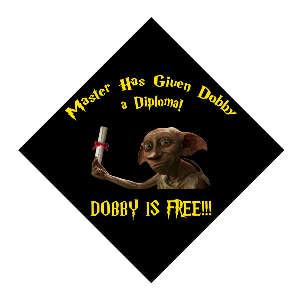 Dobby Graduating Dobby is Free - Harry Potter Grad Cap Tassel Topper - YeCustom