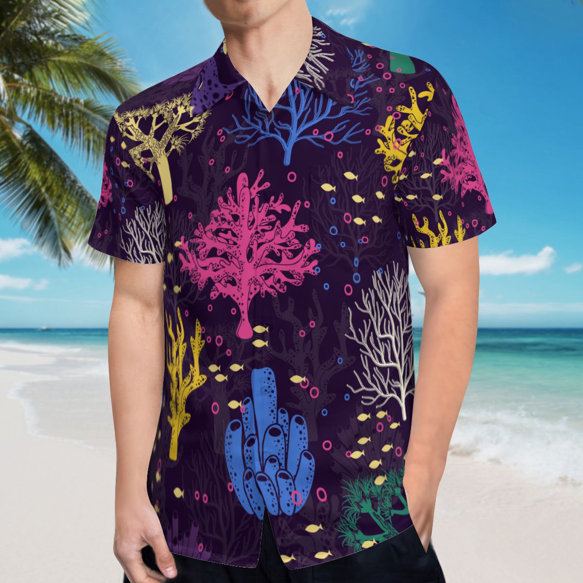 Coral Hawaiian Shirts No.JHFCIW