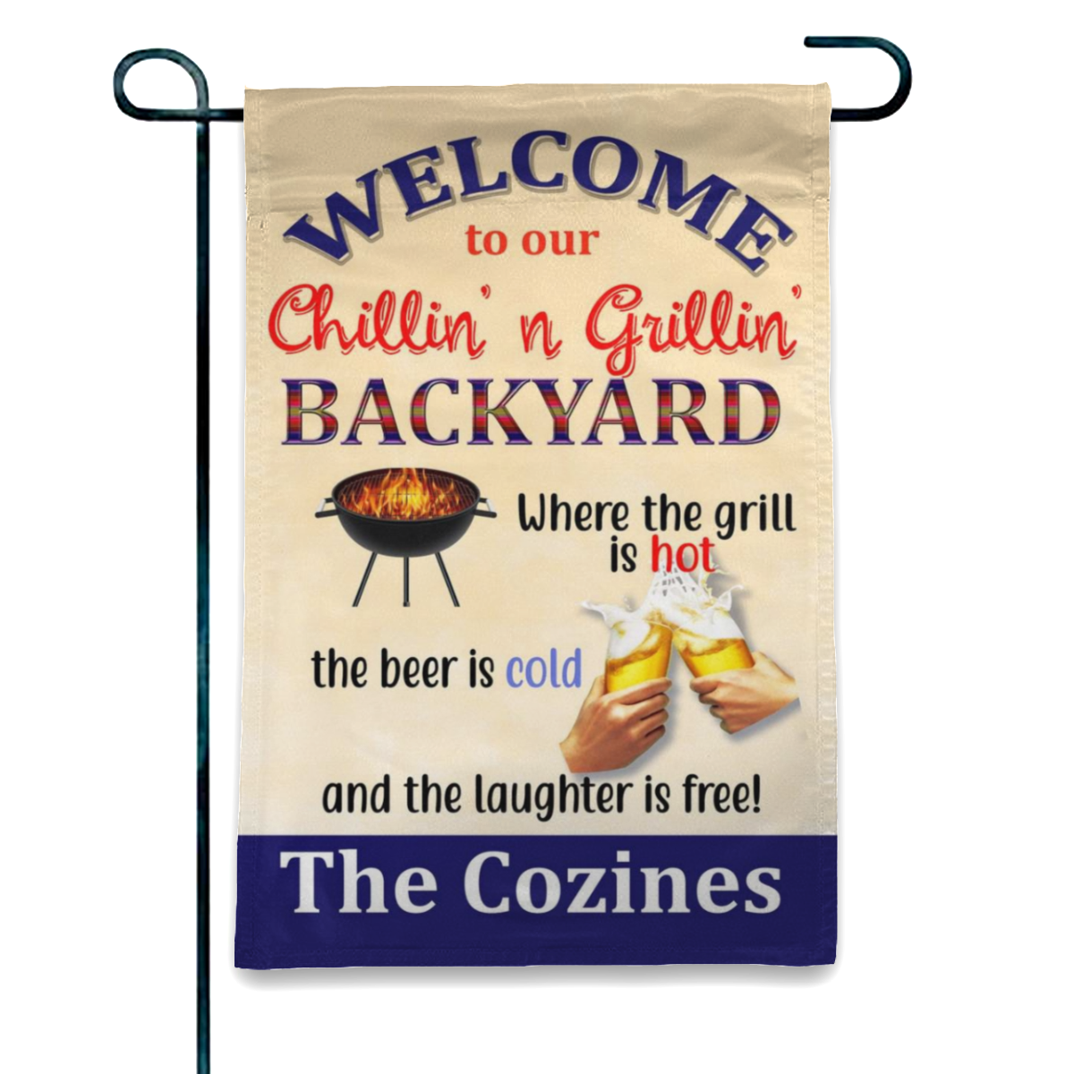 Personalized Welcome to our Backyard Yard Sign No.JIY7U6