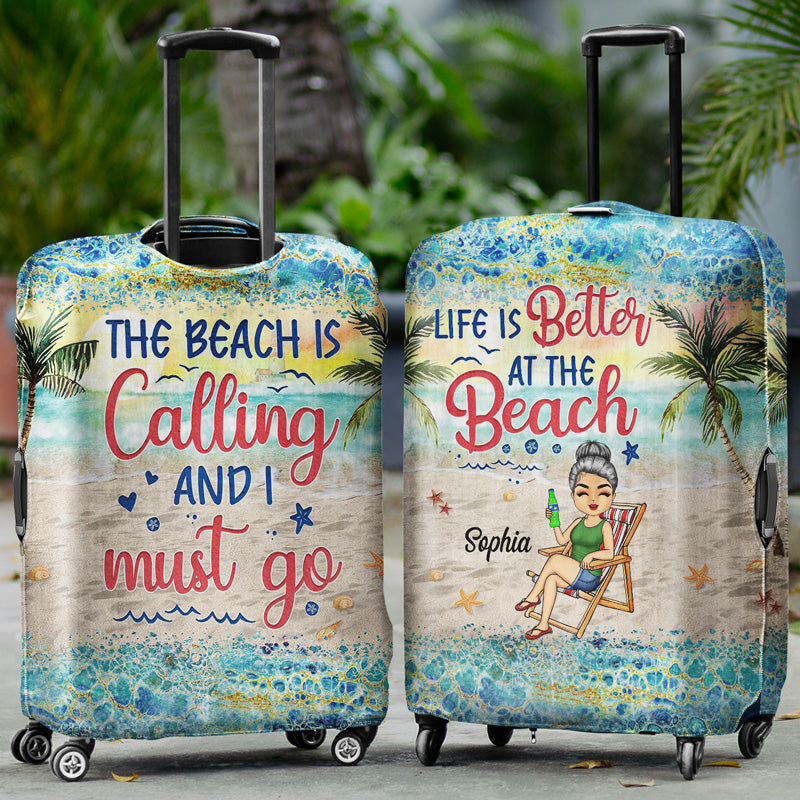 Just A Girl Who Loves Beaches Traveling - Gift For Women - Personalized Custom Luggage Cover