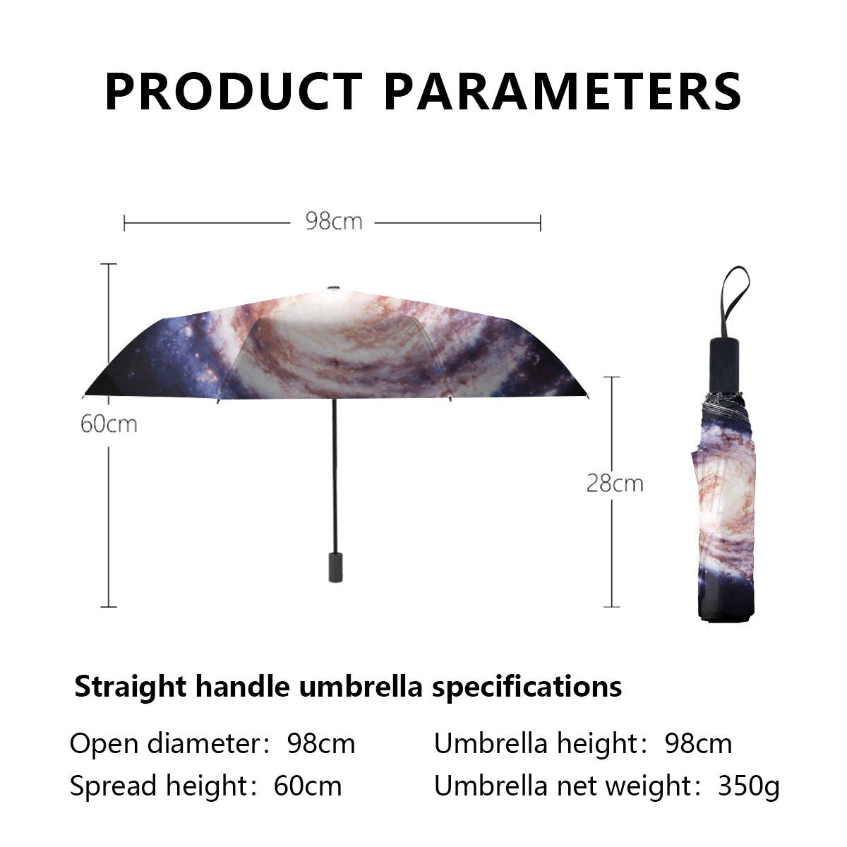 Milky Way Galaxy Brushed Polyester Umbrella No.K5NY9E